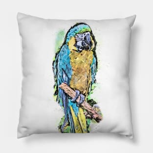 Watercolor Sketch Style Colorful Bird Pillow