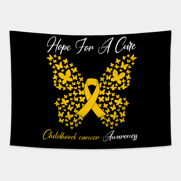 Hope For A Cure Butterfly Gift 3 Childhood cancer Tapestry by HomerNewbergereq