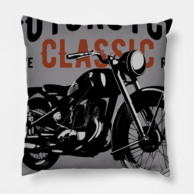 Aurhentic Motorcycle live classic ride Pillow by Ebazar.shop