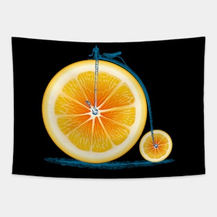 Vintage Orange Old Bike with Retro Cycle Frame Tapestry