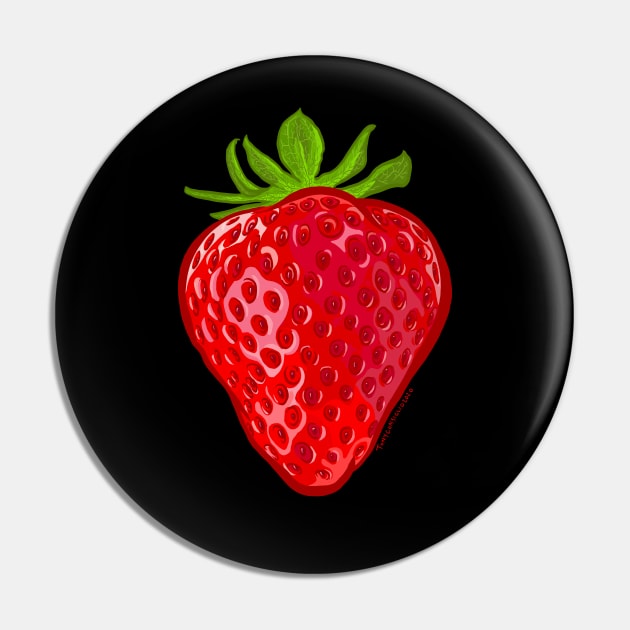 Red Juicy Strawberry Pin by doubletony