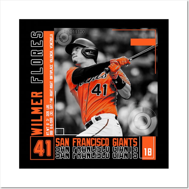Wilmer Flores Baseball Paper Poster Giants