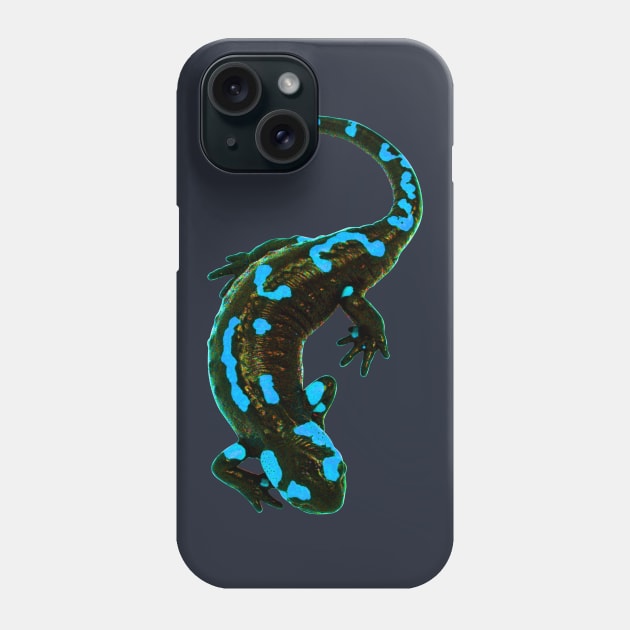 Salamander Electro Blue Phone Case by CharlieCreator