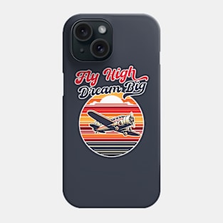 Flying plane with sunset Phone Case