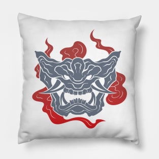 The great Oni Mask 3 - Yabisan - Vector Style Pillow