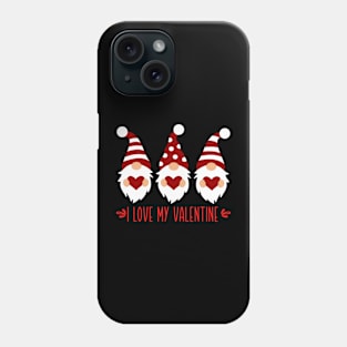 I Love My Valentine with Gnomes for Valentine's Day Couples Phone Case