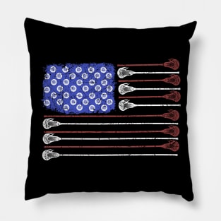 Larcrosse USA Flag Vintage Pillow