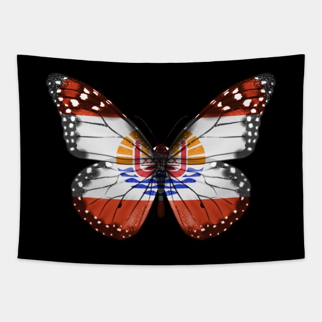 French Polynesian Flag  Butterfly - Gift for French Polynesian From French Polynesia Tapestry by Country Flags