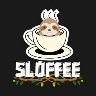 Sloffee Funny Sloth Pun T-Shirt