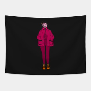 Girl in pink jacket Tapestry