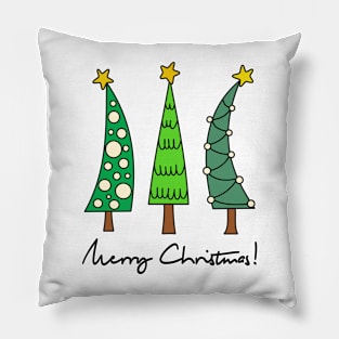 Three Christmas trees wish you a Merry Christmas! Pillow