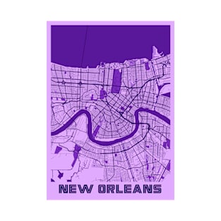 New Orleans - Louisiana Lavender City Map T-Shirt