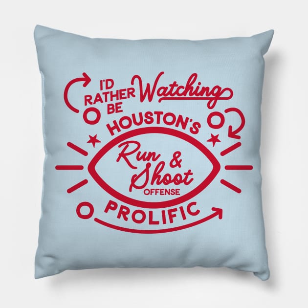 Houston Oilers Run & Shoot Offense Pillow by Carl Cordes