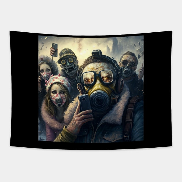 my last selfie on earth with party friends apocalypse Tapestry by JayD World