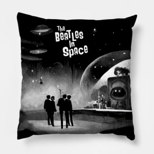 The Beatles in Space Parody Album Cover Pillow