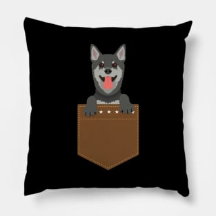 Adorable Puppy Peeking Out Of Your Pocket Dog Pillow