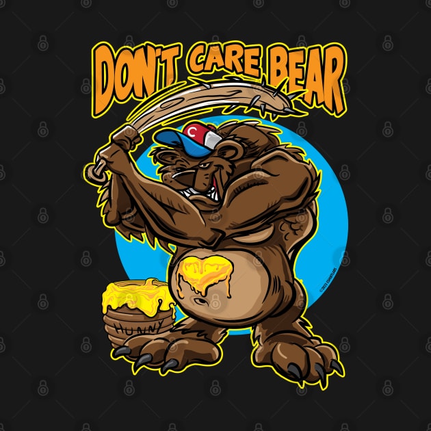 Don't Care Bear with baseball bat by eShirtLabs