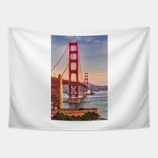 Golden Gate Bridge and Cargo Ship Tapestry