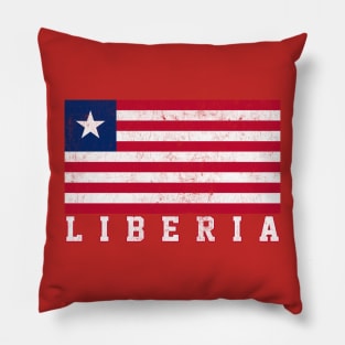 Liberia // Faded-Style Flag Design Pillow