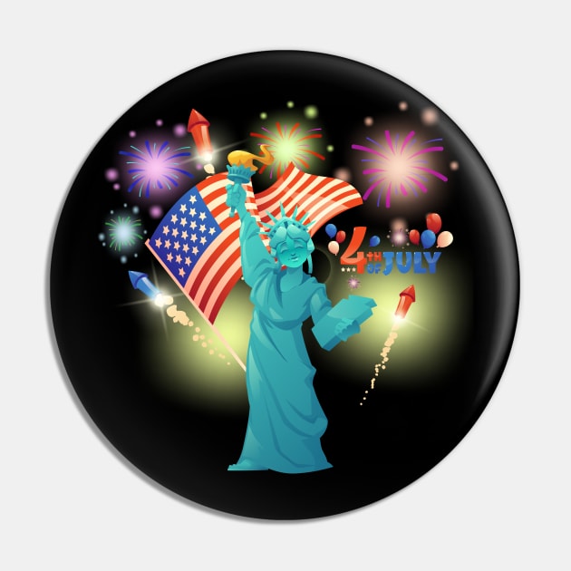 4th of July Statue of Liberty Pin by WalkingMombieDesign