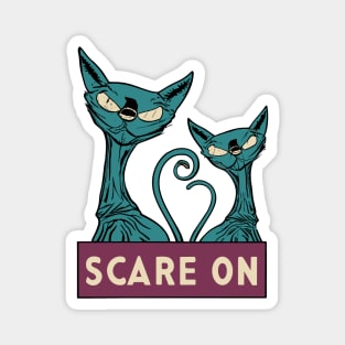 Halloween 'scare on' alien cat Magnet