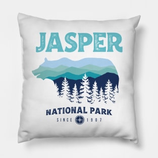 Jasper National Park Grizzly Bear Vintage Look Pillow