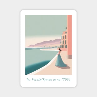 Retro Minimal Vintage French Riviera Elegance Magnet