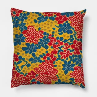 Japanese traditional flower pattern, ukiyo e style Pillow