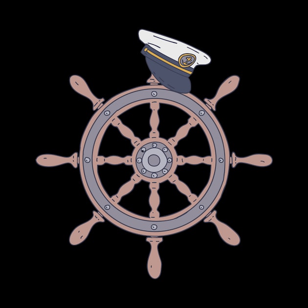 Steering Captain - Wooden Wheel Graphic - Shipmaster by DeWinnes