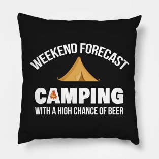 Funny Weekend Camping Beer Drinking Shirt Pillow