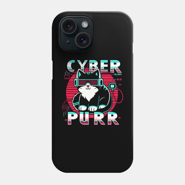 Cyber Purr Phone Case by Lima's