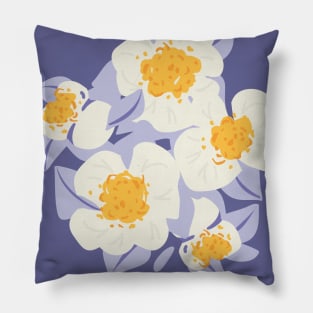 Chunky Pop Corn flowers and tiny petals on soft lavender lilac background Pillow