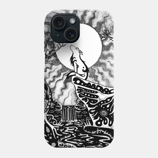 Lobo Luna | Moon Wolf Phone Case by InkHiveCreative