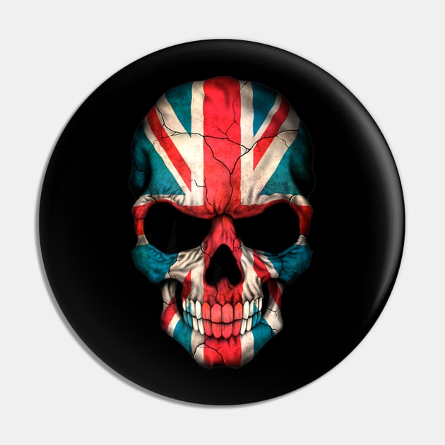 British Flag Skull UK Pin by Demon Skull