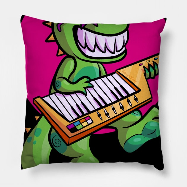 Keytar Dino with Studio Name Pillow by MVD Music Studio