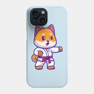 Cute Shiba Inu Dog Karate Cartoon Phone Case