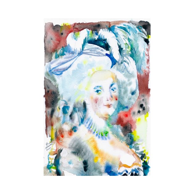 MARIE ANTOINETTE watercolor portrait by lautir