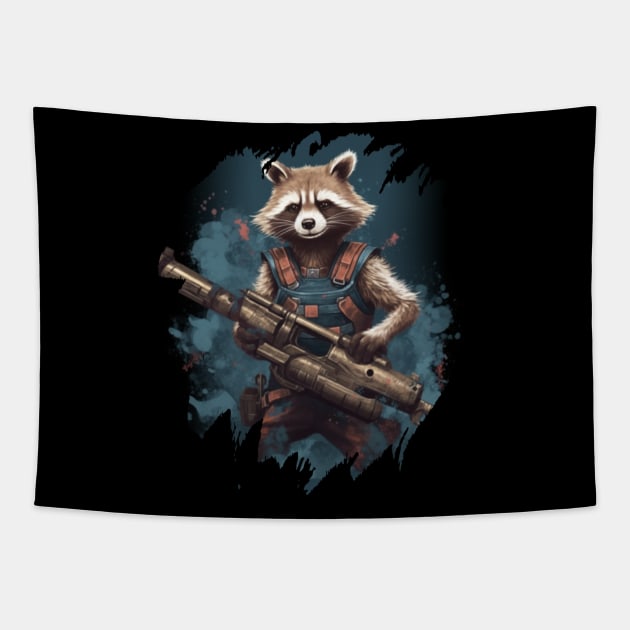 rocket raccoon Tapestry by Pixy Official