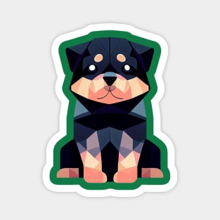 Geometric Rottweiler Puppy Magnet