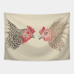 Cock Fight Tapestry