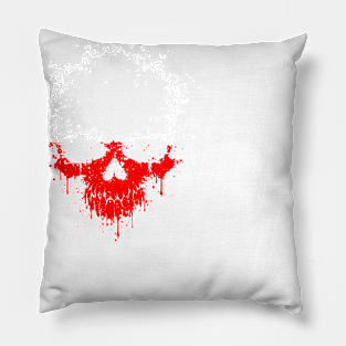 Chaotic Polish Flag Splatter Skull Pillow