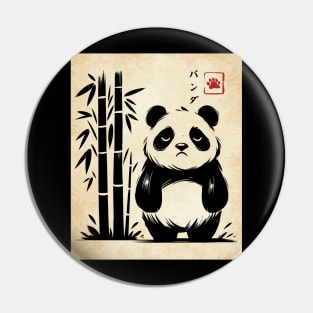 Minimalist Panda Ink Japanese Streetwear Novelty Funny Panda Pin