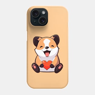 Cute dog gives his love Phone Case