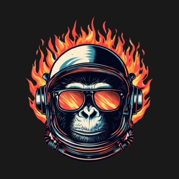 space monkey in flames by Anthony88