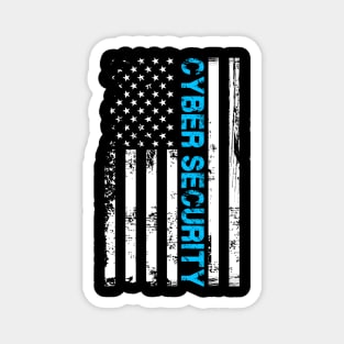 Cybersecurity US Flag Tech Security Magnet