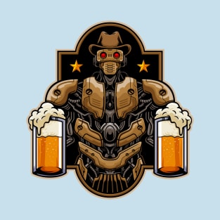 cowboy robot bring beer T-Shirt