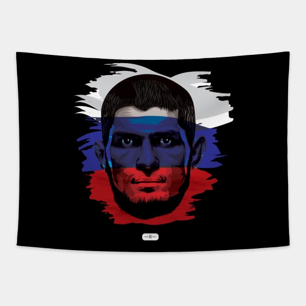 Russian Paint Khabib Tapestry by deenallydesigns