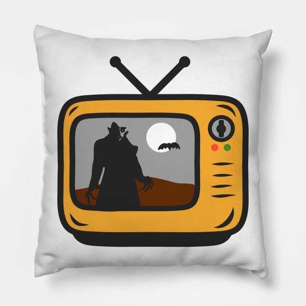 Nosferatu Retro TV Set Pillow by panco