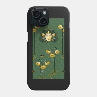 Art Nouveau - golden poppies Phone Case