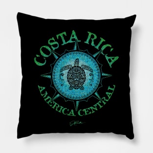Costa Rica, America Central, Sea Turtle in Compass Rose Pillow